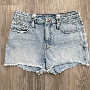 Good American good vintage double waistband denim shorts size 6